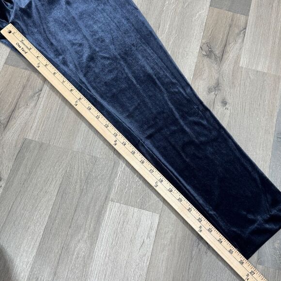 Jules & Leopold Velvet Velour Pants Slim Leg Pull On Ankle Blue Medium - Picture 11 of 12